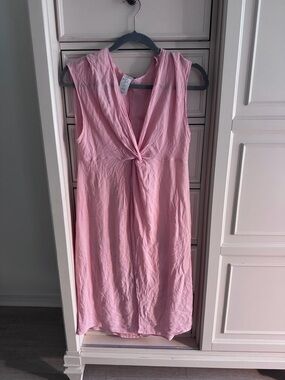 Kona Sol Pink Sleeveless Twist-Front Swim Coverup